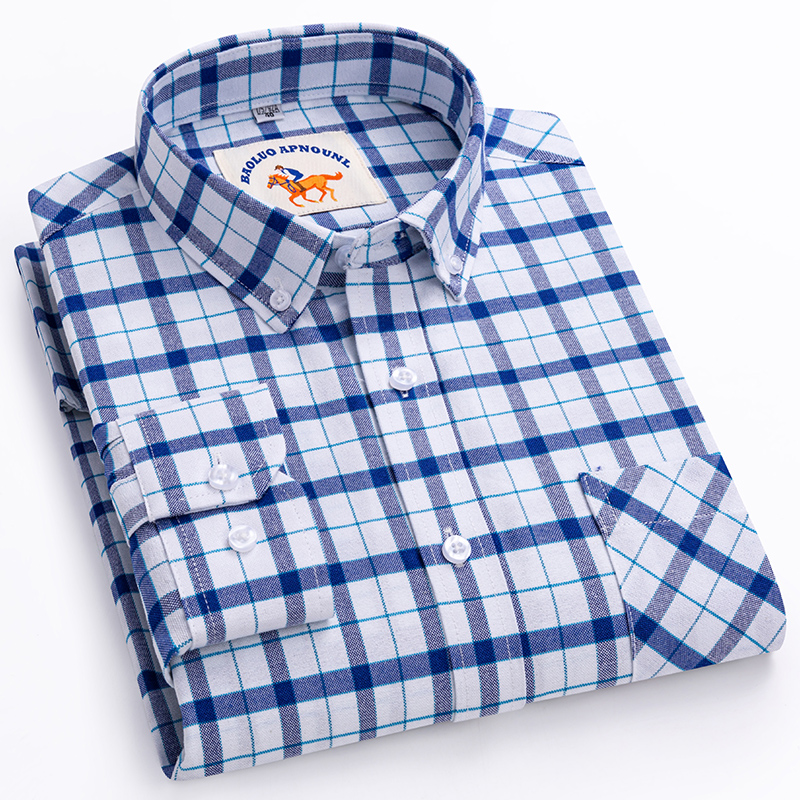 Oxford Cotton Casual Shirt Business - 새로운 오버사이즈 5XL 남성용 긴팔 셔츠,
