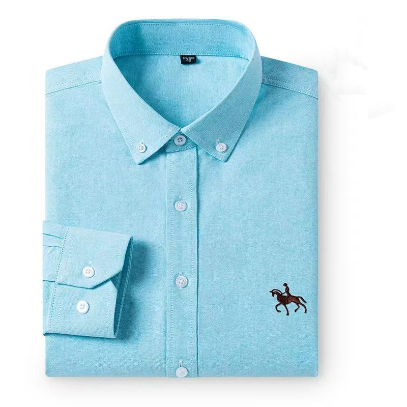 Oxford Cotton Casual Shirt Business - 100% 면 소재의 남성용 옥스포드 셔츠,
