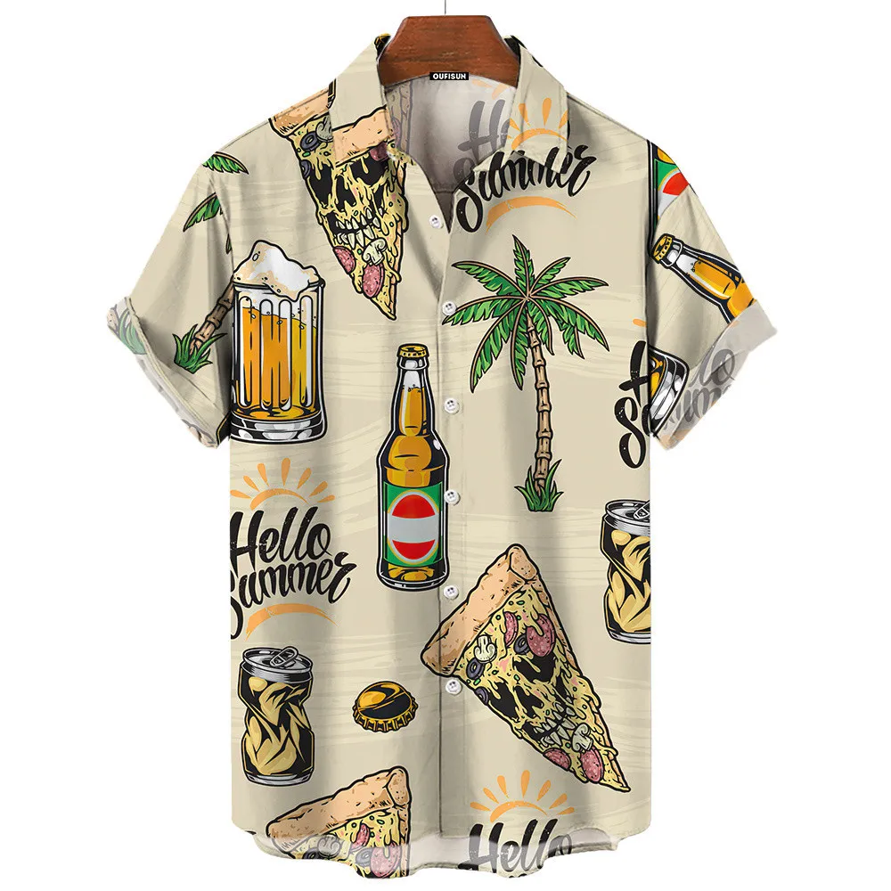 남성 레트로 여름 굿 바이브 하와이안 셔츠 캐주얼 반소 - Vintage Hawaiian Floral Shirt 리뷰 및 가격