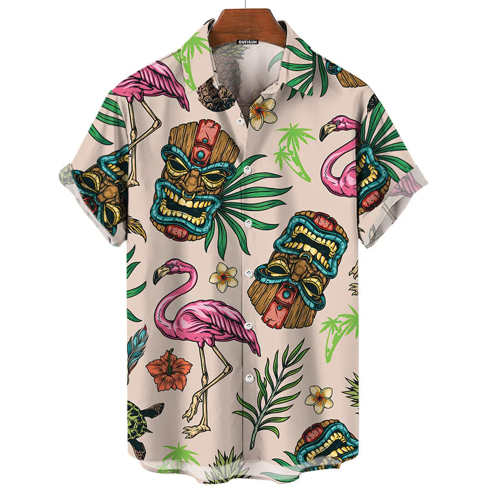 남성 레트로 여름 굿 바이브 하와이안 셔츠 캐주얼 반소 - Vintage Hawaiian Floral Shirt 리뷰 및 가격