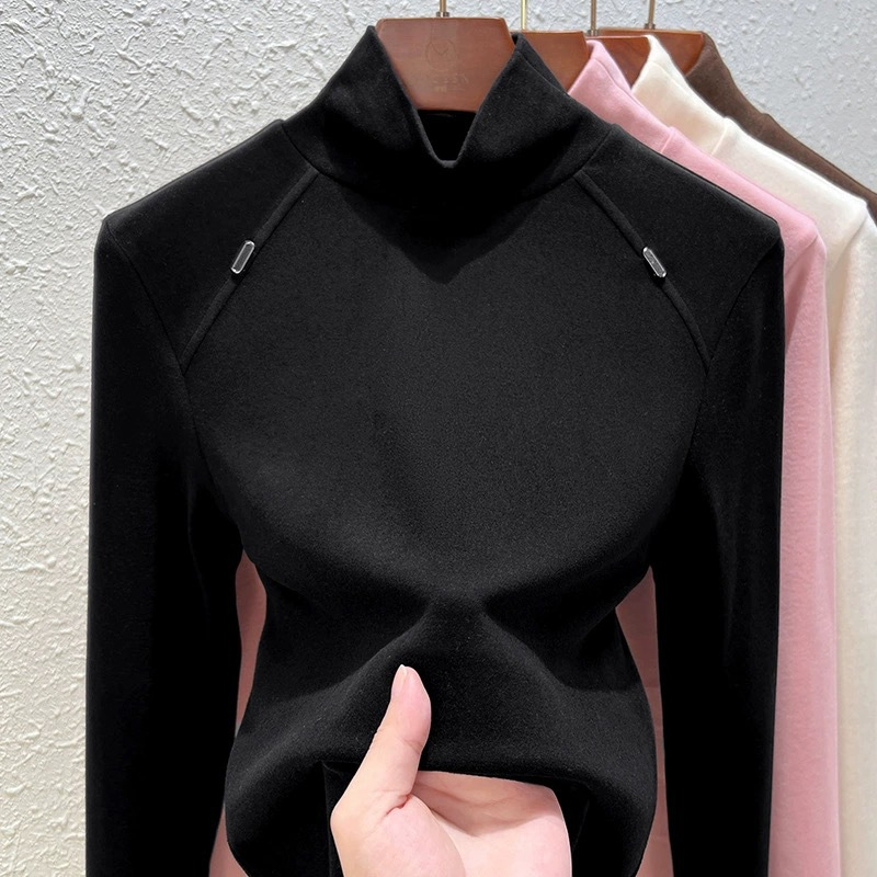여성용 하이 퀄리티 플레인 티셔츠, 신축성 있는 기본  - Shirts 리뷰 및 가격