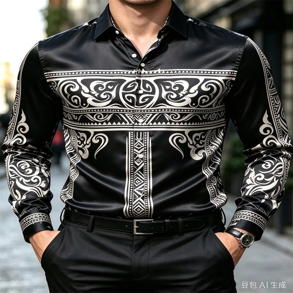 고급스러운 새틴 소재의 남성용 셔츠, 빈티지 스타일의  - Mens Satin Silk Dress Shirt 리뷰 및 가격