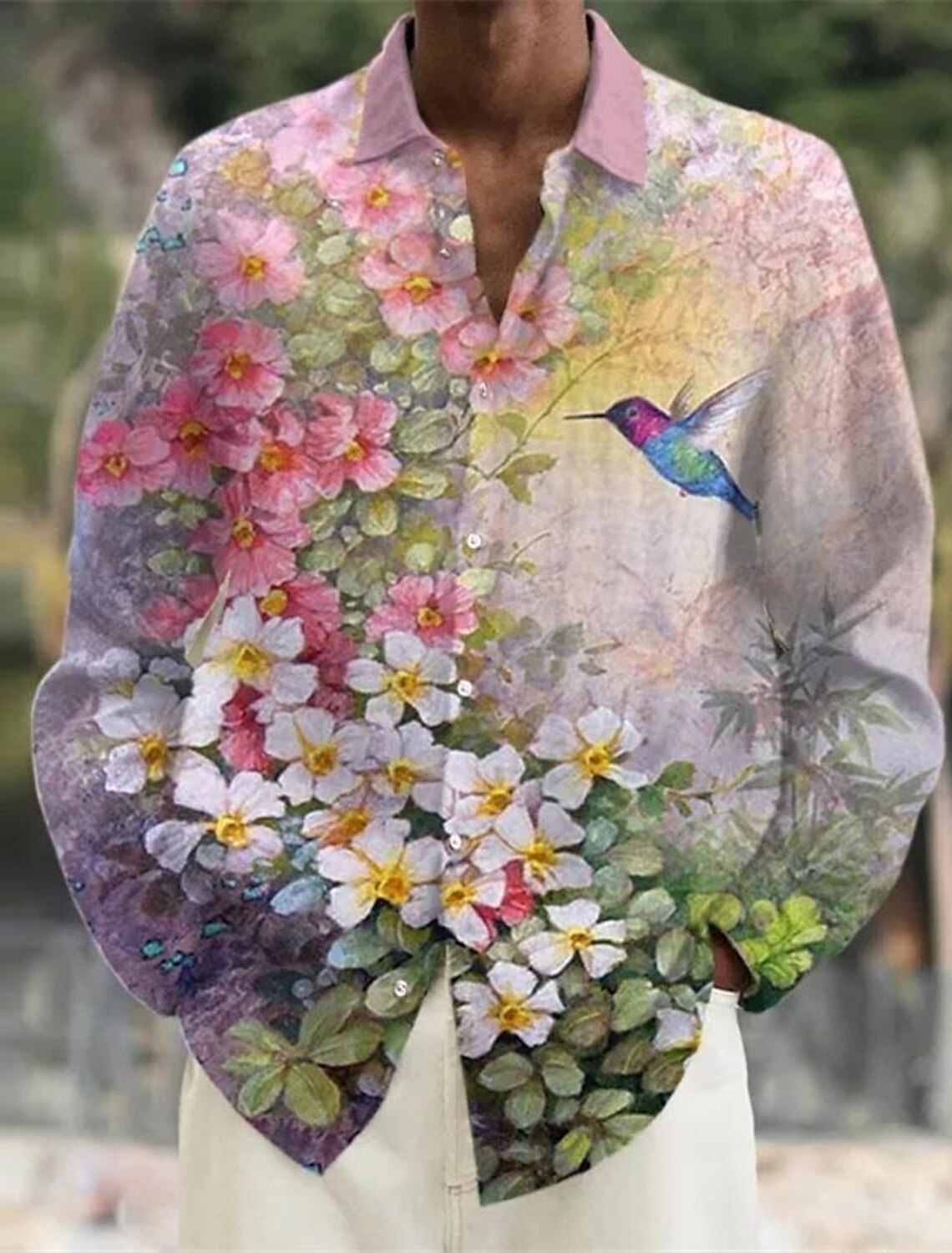 남성용 리넨 셔츠, 플로럴 그래픽 프린트, 턴다운 아웃 - Vintage Hawaiian Floral Shirt 리뷰 및 가격