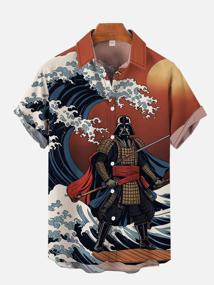 Ukiyo-E 열대 꽃무늬 공상 과학 공간 사무라이 프 - Vintage Hawaiian Floral Shirt 리뷰 및 가격