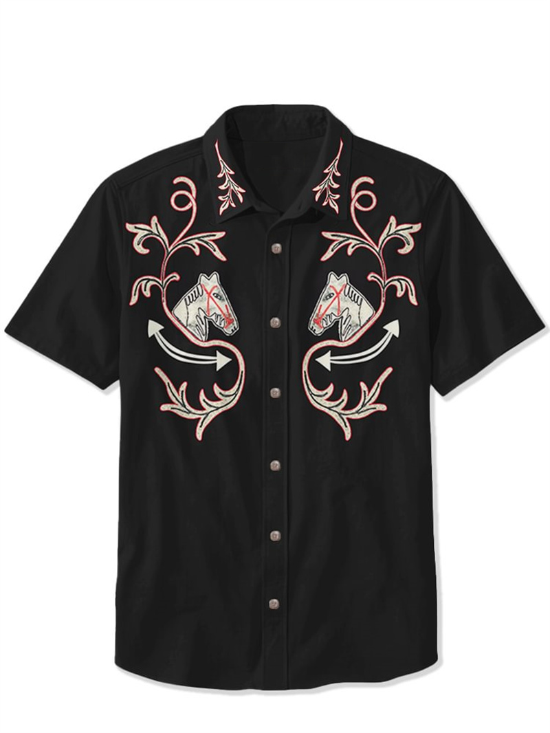 남성용 셔츠 레트로 반팔 해골 박쥐 꽃무늬 요크 3D  - Vintage Hawaiian Floral Shirt 리뷰 및 가격