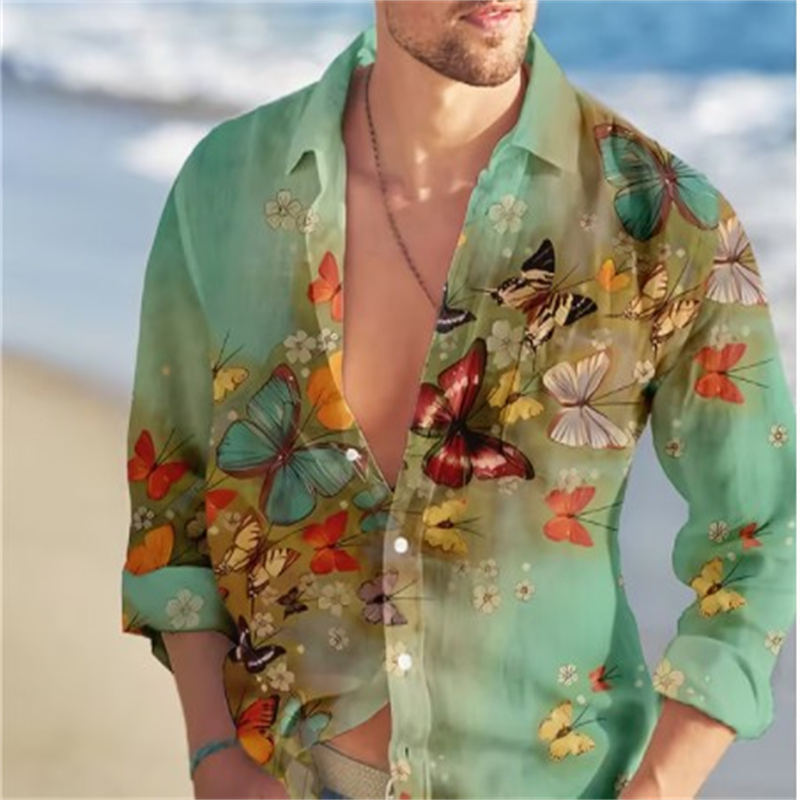 나비 하와이안 셔츠, 꽃무늬 3D 프린트 셔츠, 남성  - Vintage Hawaiian Floral Shirt 리뷰 및 가격