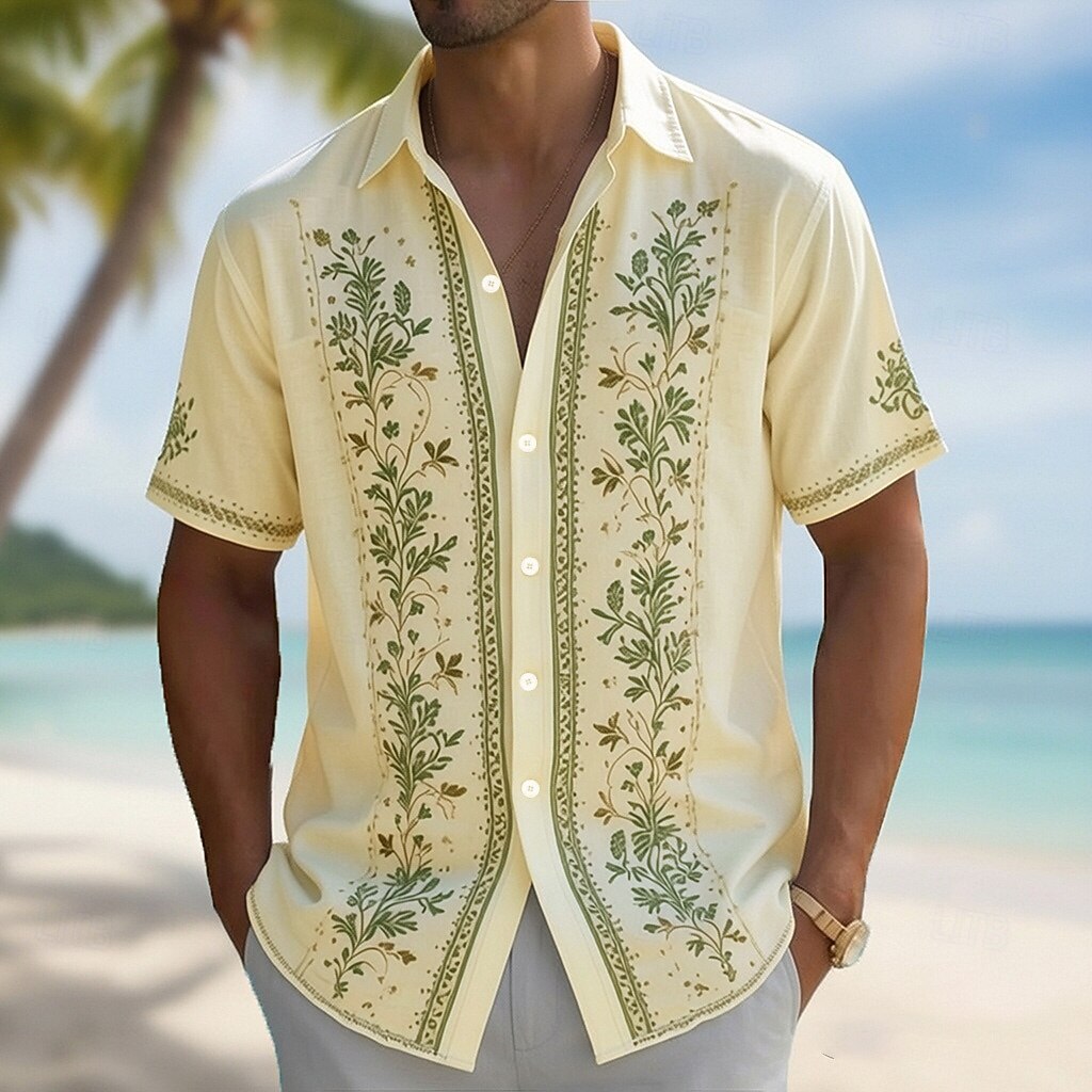 남성용 턴다운 칼라 3D 프린트 하와이안 셔츠, 열대  - Vintage Hawaiian Floral Shirt 리뷰 및 가격