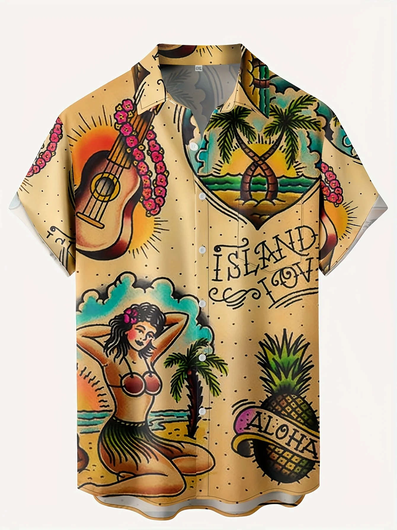 멀티 스타일 전통 올드스쿨 타투 프린트 하와이안 셔츠  - Vintage Hawaiian Floral Shirt 리뷰 및 가격